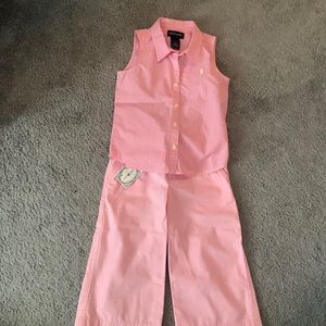 Girls Pink Polo Outfit
